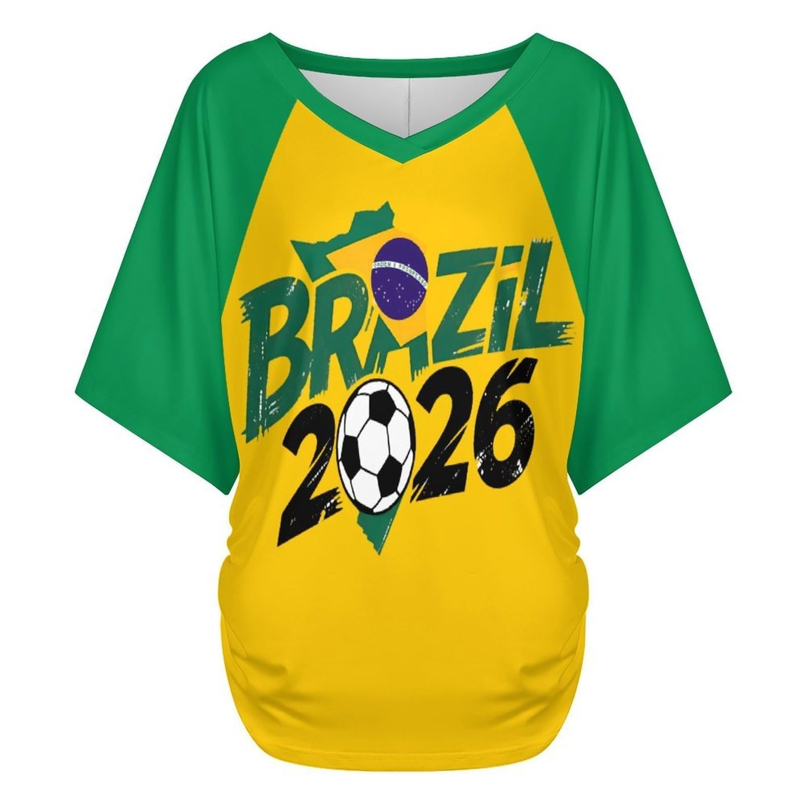 T-Shirt Personnalisé Femme Fan Foot Coupe du Monde 2026 Drapeau National - Image 3