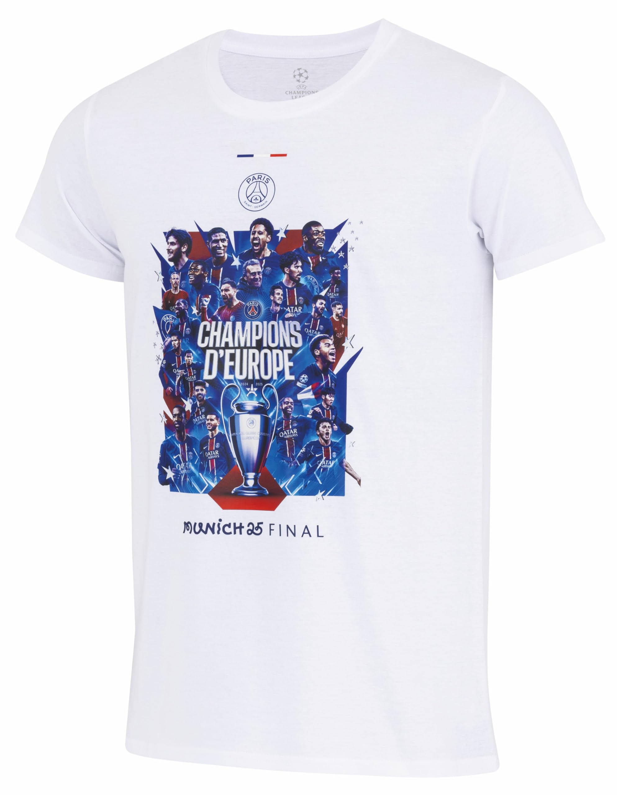 T-Shirt PSG Homme Champions d'Europe 2025 Collection Officielle