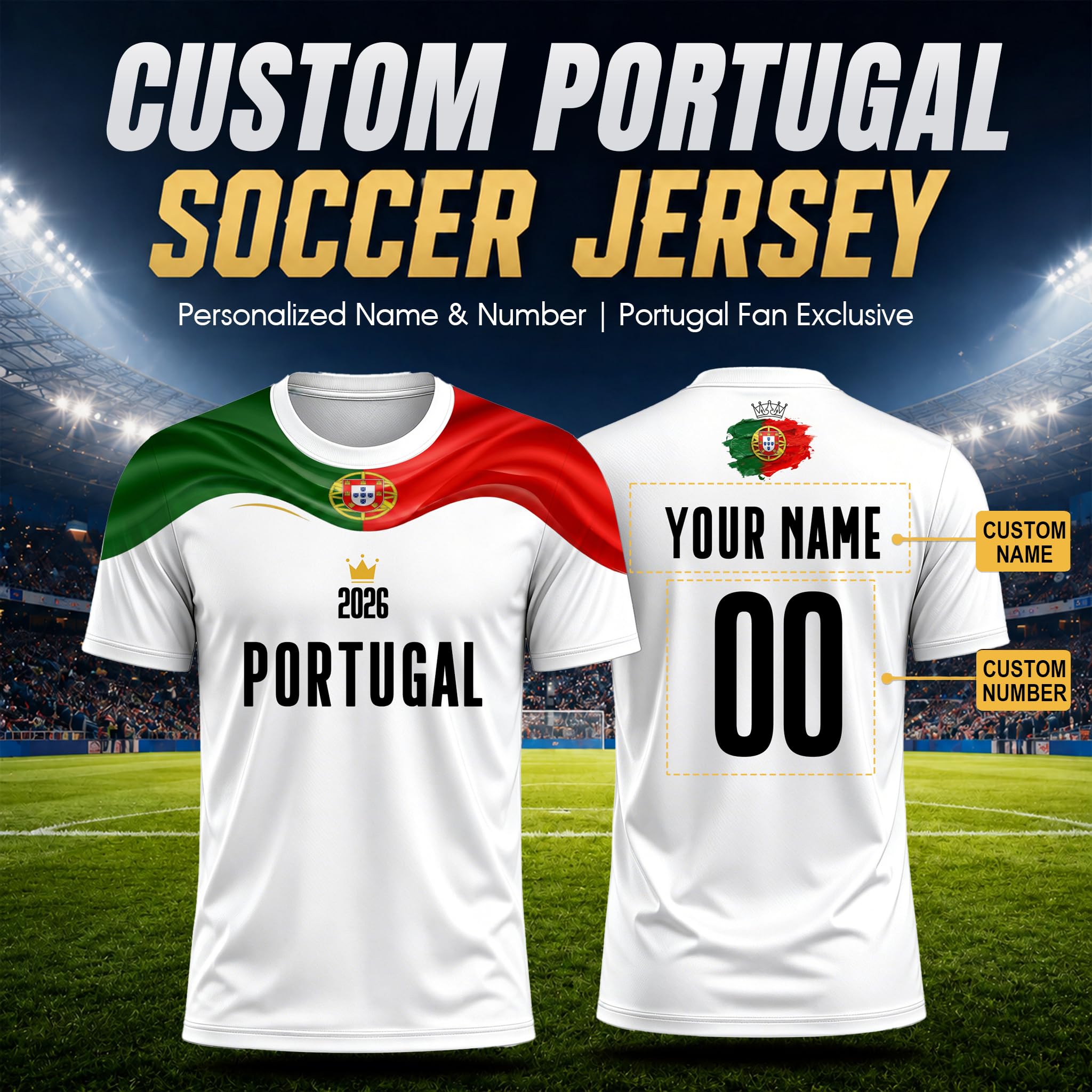 Maillot Football Personnalisable Coupe du Monde 2026 - 6 équipes avec nom et numéro - Image 4