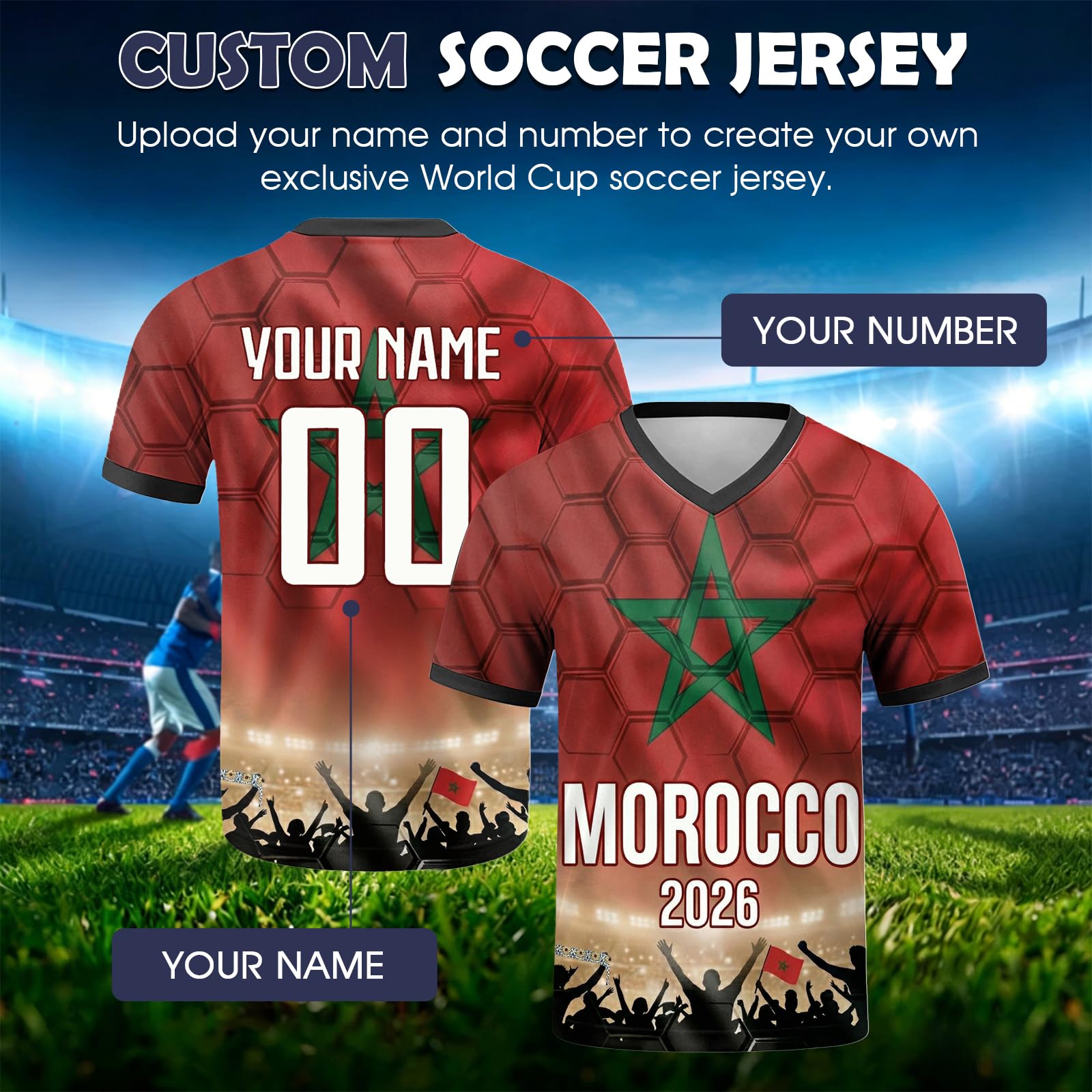 Maillot de Foot Personnalisé Coupe du Monde 2026 - Enfant et Adulte - Image 3