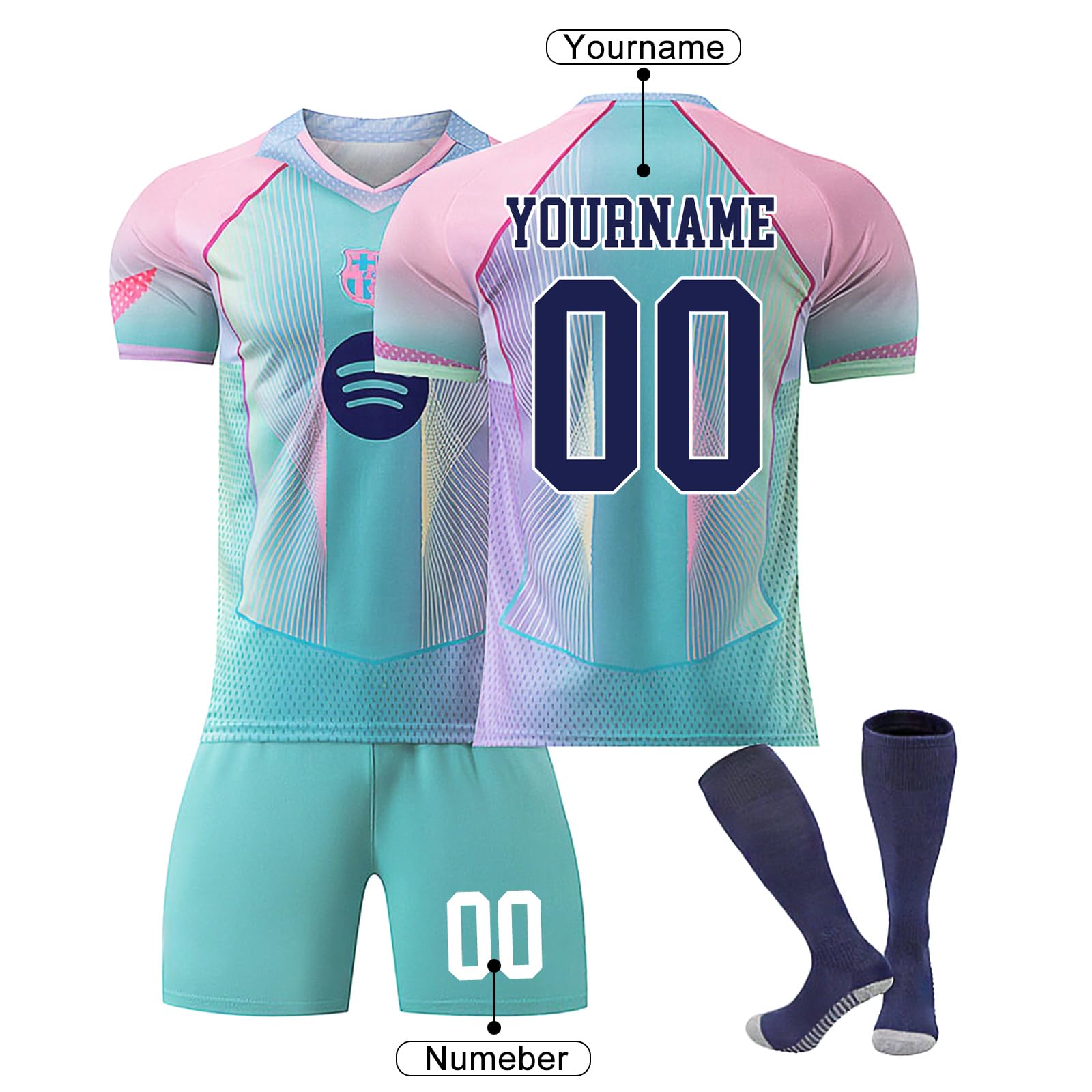 Maillot Barca 2025-2026 Domicile Extérieur Personnalisable Enfant Adulte - Image 2